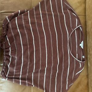 Max Studio Brown and White Knit Top